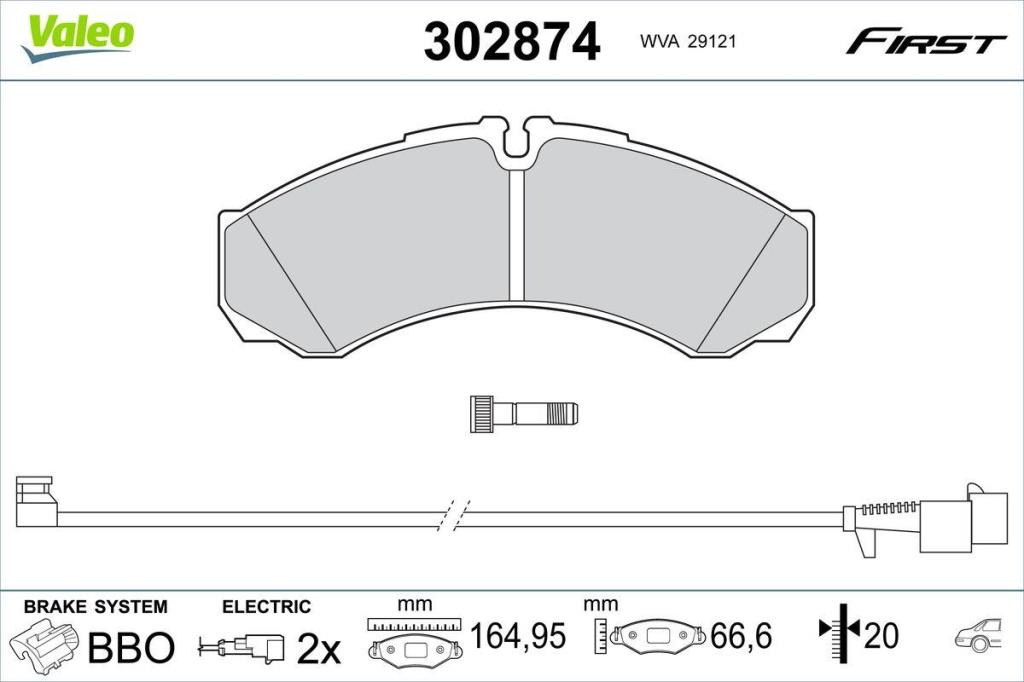 Jogo de 4 pastilhas de travão VALEO ref. 302874